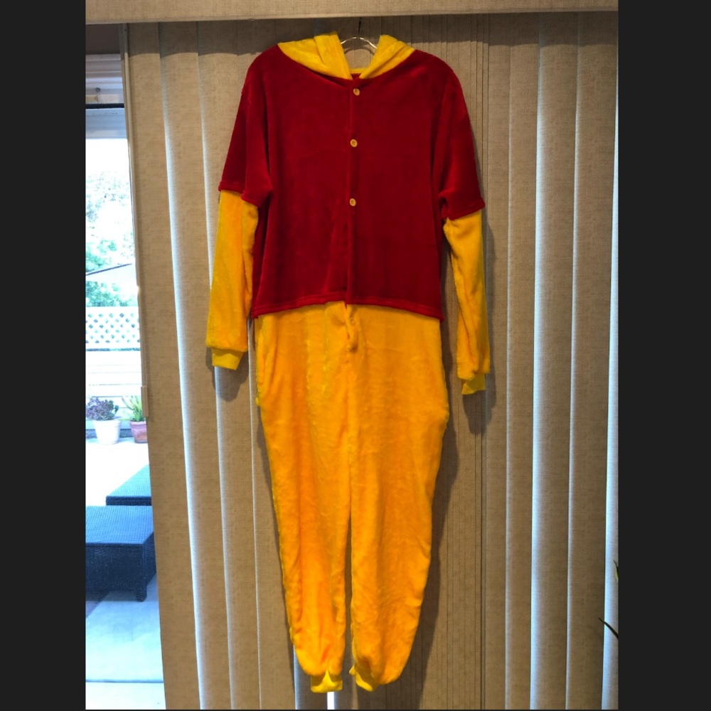 Disney’s Pooh bear fleece hooded onesie costume